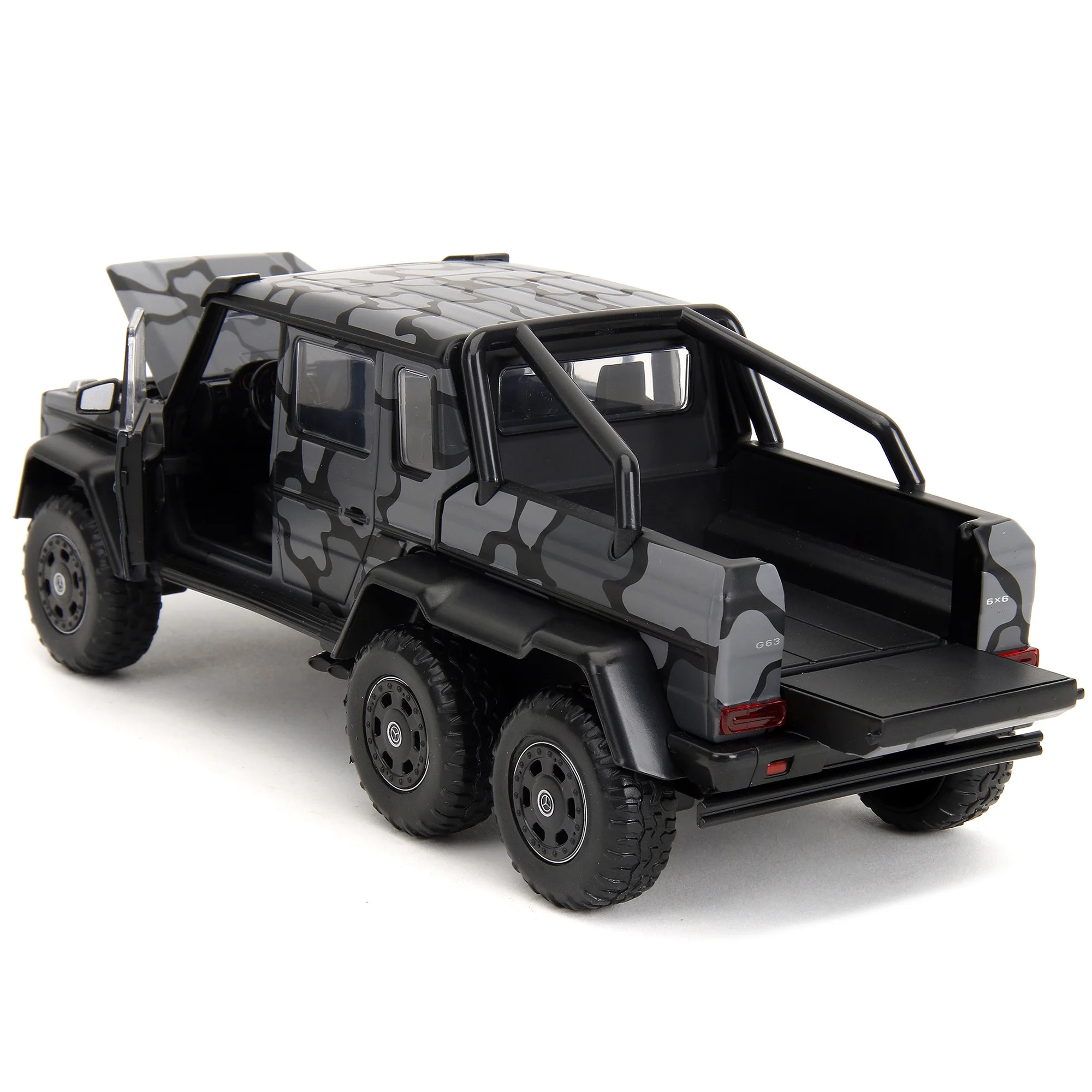 Mercedes-Benz G 63 AMG 6x6 Pickup Truck Gray Camouflage "Pink Slips" Series 1/24 Diecast Model Car by Jada - Image 3