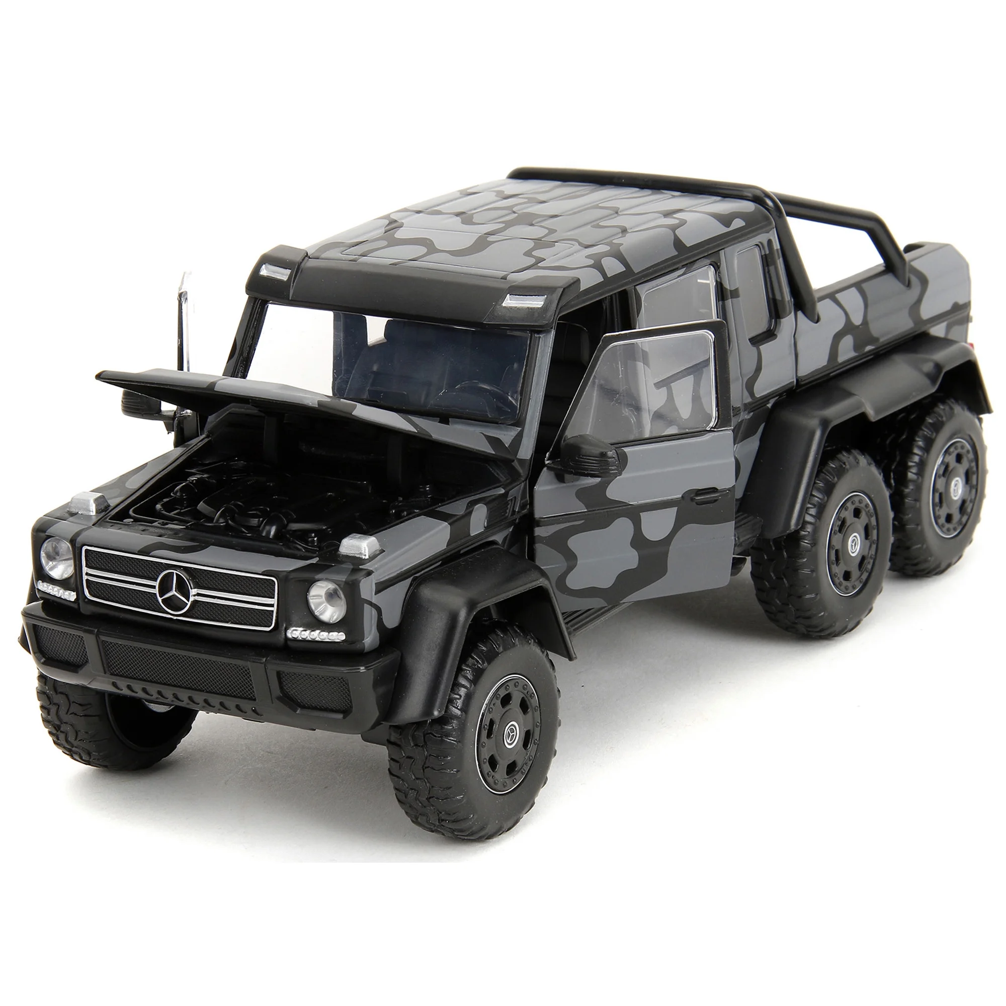 Mercedes-Benz G 63 AMG 6x6 Pickup Truck Gray Camouflage "Pink Slips" Series 1/24 Diecast Model Car by Jada - Image 6