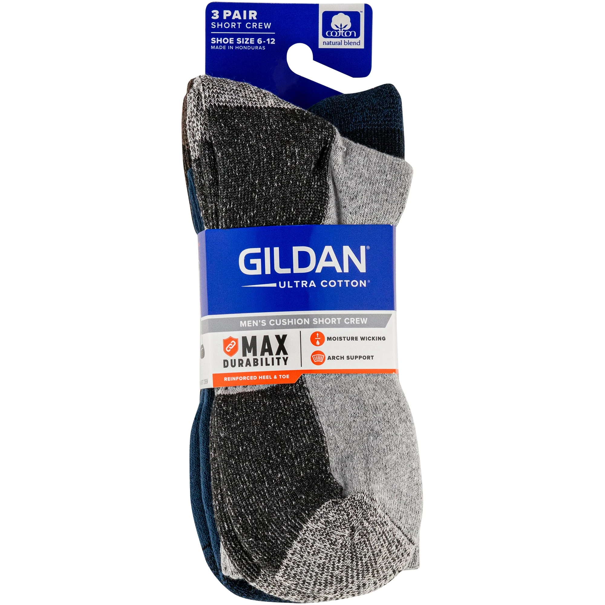 Gildan Men's Ultra Cotton Short Crew Socks Assorted, 3 Pack - Image 3