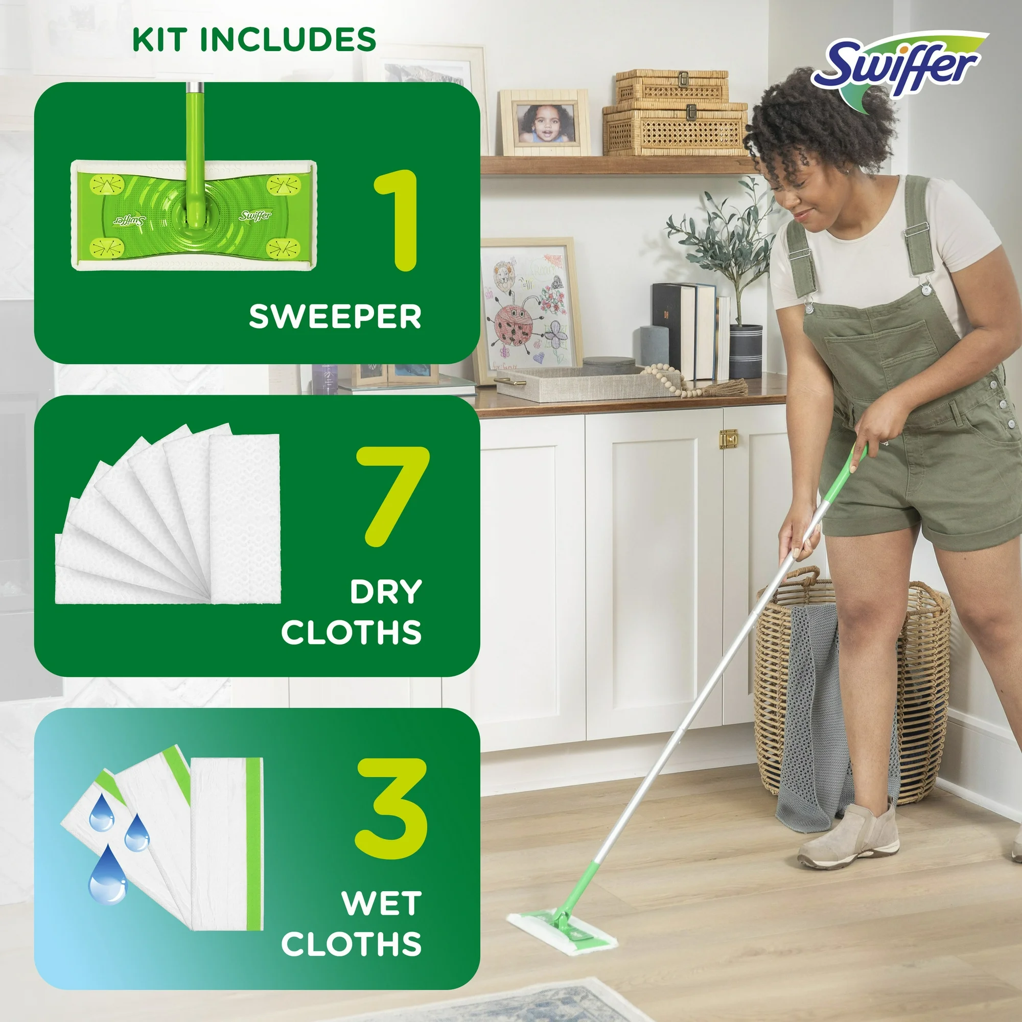 Swiffer Sweep + Mop, Broom & Mop Alternative, Dry & Wet Floor Cleaner, Fresh Scent, Cleaning Set - Image 7